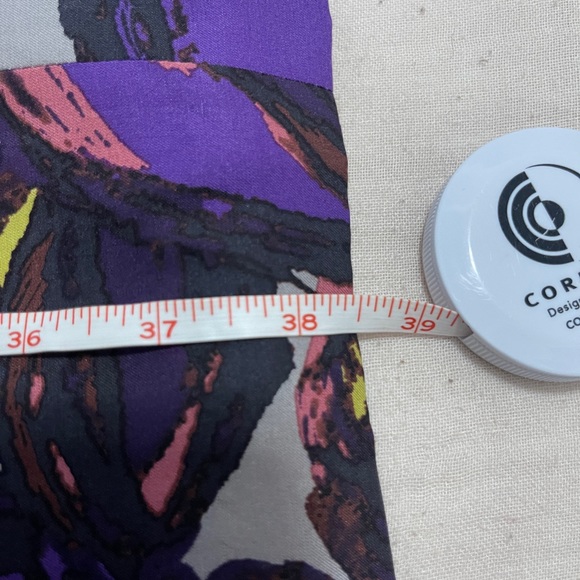 Boden Womens Dress Size 8R Purple and Green Abstract Silk Blend Knee Length - Picture 13 of 14